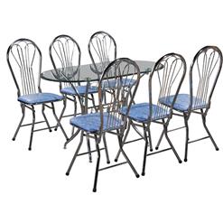 Bộ bàn ăn mặt kính B47 và ghế G18C