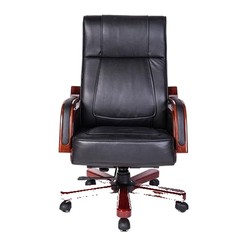 Ghế giám đốc TQ12 da thật, chân tay gỗ