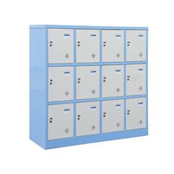 Tủ locker mẫu giáo TMG983-4K 12 ngăn, xanh dương và ghi sáng