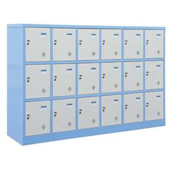 Tủ locker mẫu giáo TMG983-6K 18 ngăn, xanh và ghi sáng