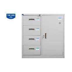 Tủ sắt TU88-4D cánh mở và 4 ngăn kéo, ghi sáng